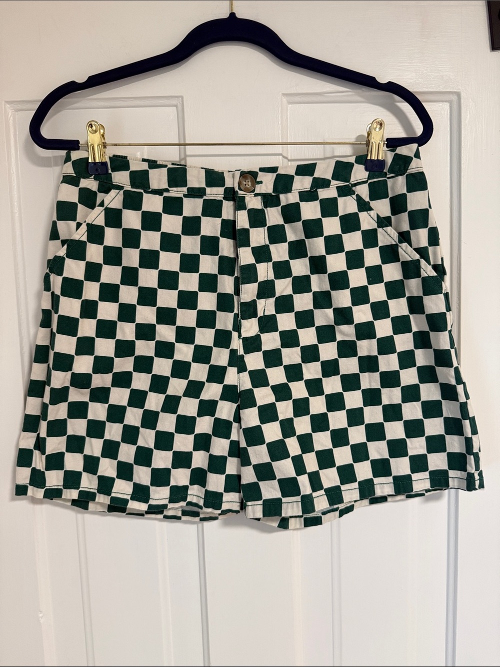 Green & White Checkerboard Shorts